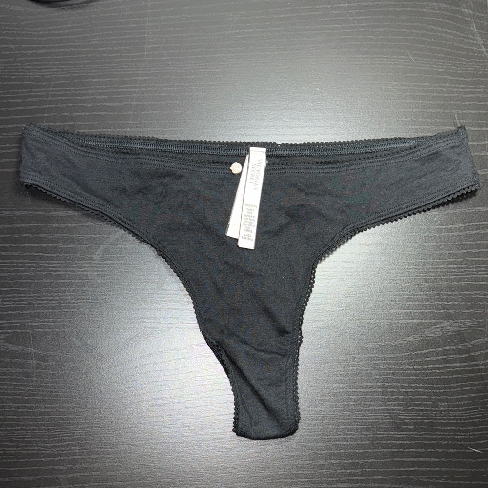 Victoria's Secret Black Lace Thong